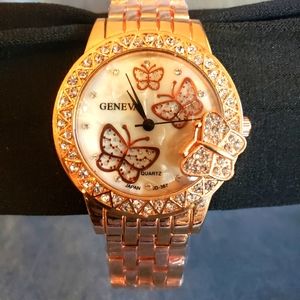 Butterfly Watch, Rose gold Plated stainless steel